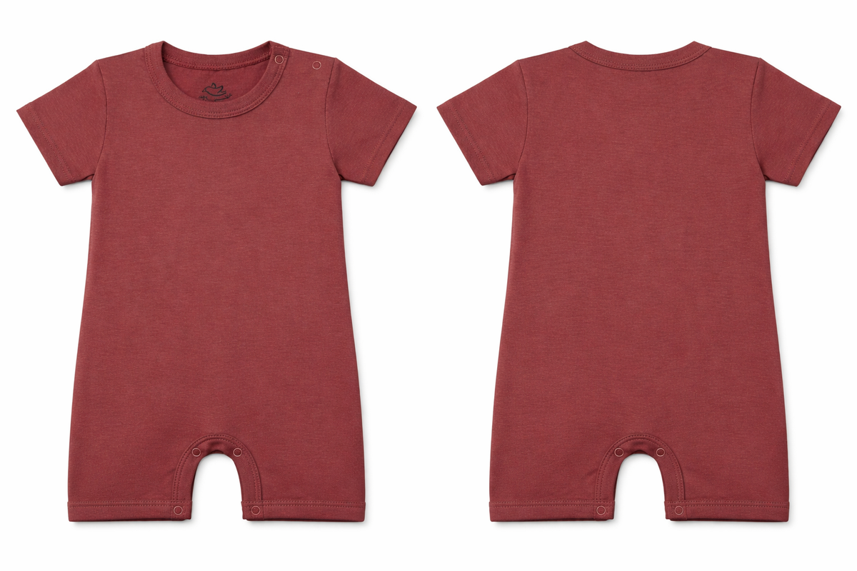 Short Sleeve Romper Apple Butter