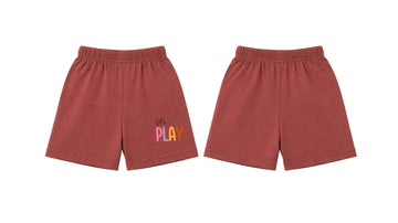 Shorts: Premium Cotton-Blend "Lets Play" Maroon Daily Casual Wear