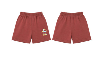Shorts: Premium Cotton-Blend "Little Dino" Maroon Daily Casual Wear