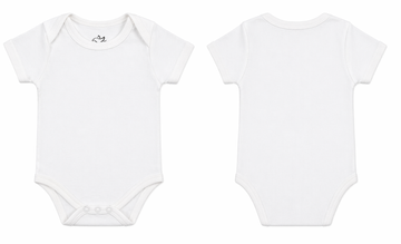 Short-Sleeve Bodysuit: Premium Cotton-Blend "Solid" White Daily Casual Wear