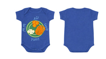 Short-Sleeve Bodysuit: Premium Cotton-Blend "Ladoo" Blue Daily Casual Wear