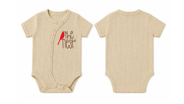 Wrap Short-Sleeve Bodysuit: Premium Cotton-Blend "The Nest" Beige Daily Casual Wear