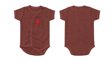 Wrap Short-Sleeve Bodysuit: Premium Cotton-Blend "The Nest" Maroon Daily Casual Wear