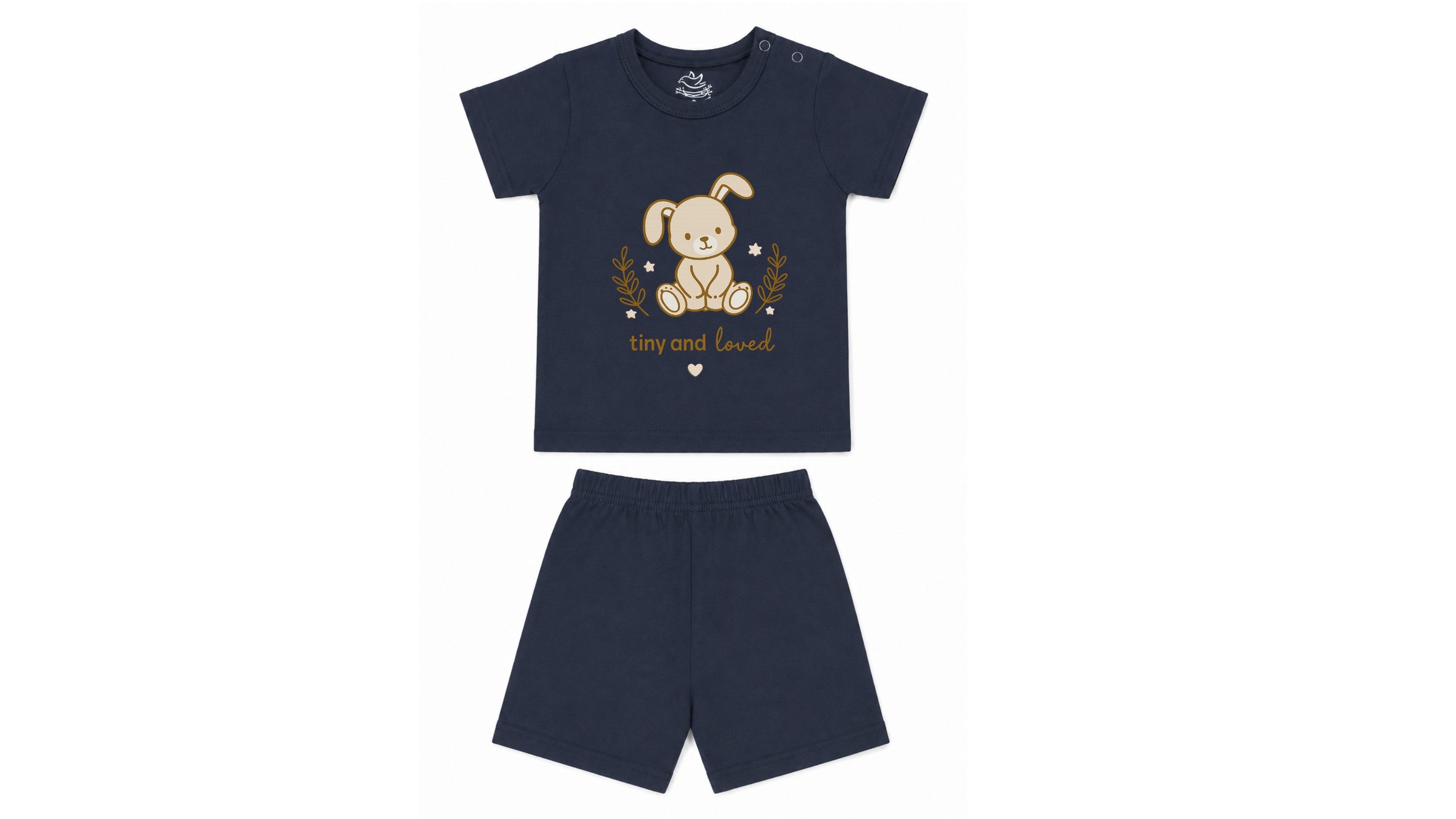 Baby's Navy T-Shirt & Shorts Set (Tiny And Loved)
