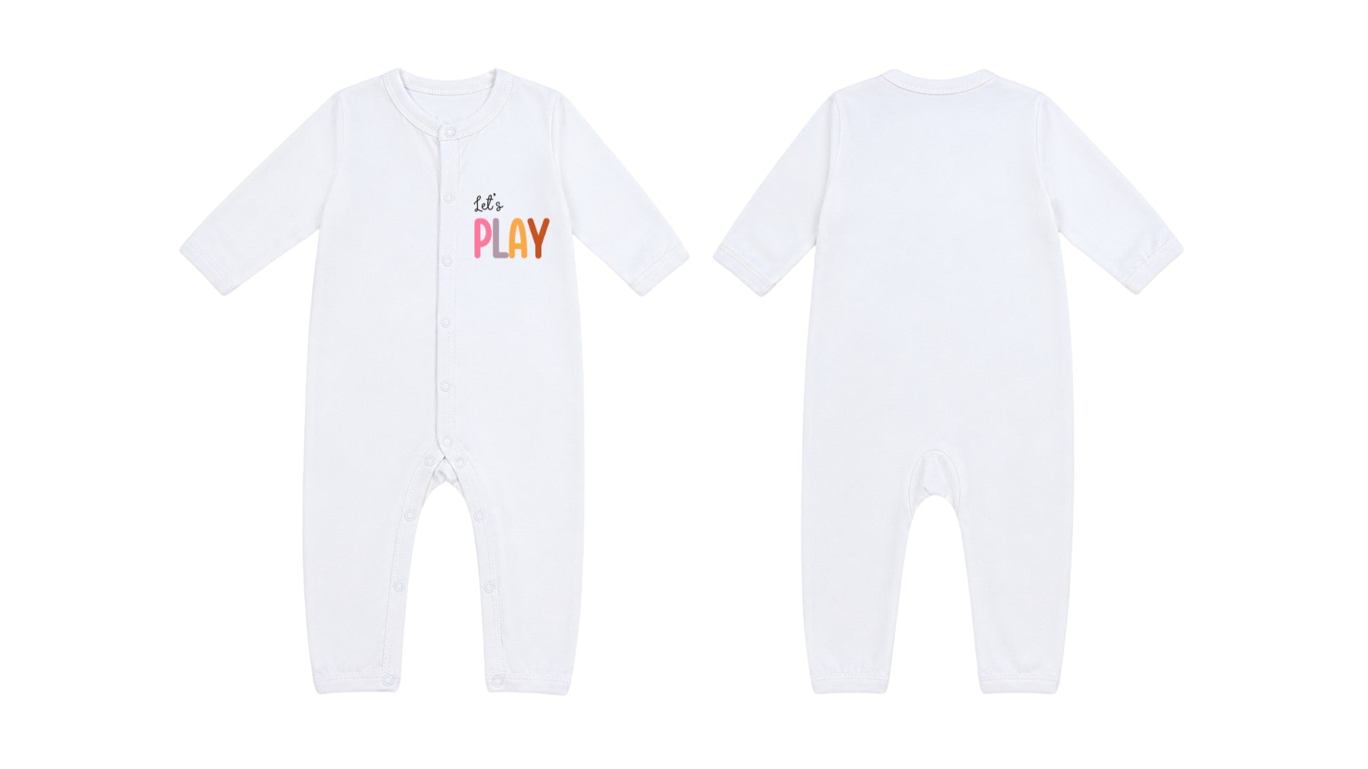 Sleeping Suit: Premium Cotton-Blend "Lets Play" White Casual Essentials
