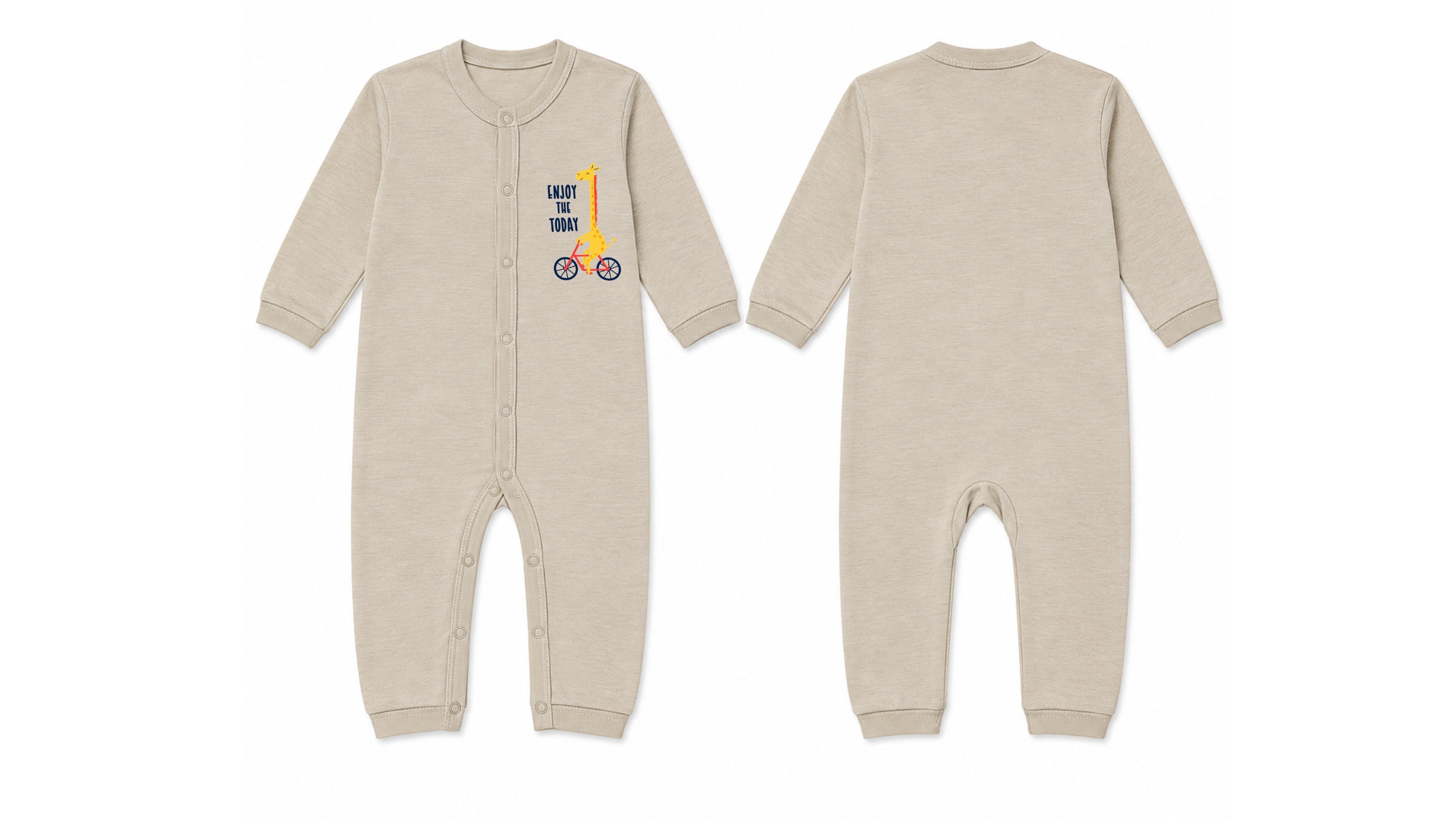Baby's Beige Sleeping Suit (Enjoy The Today)