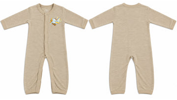Oatmeal Sea Plane Baby Sleepsuit