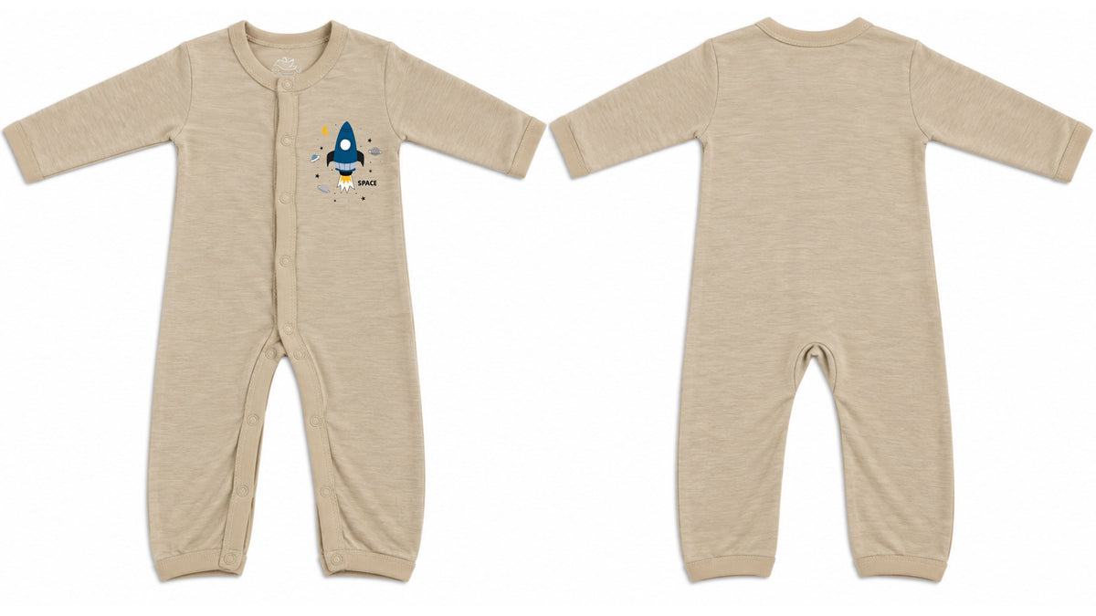 Rocket Oatmeal Baby Sleepsuit