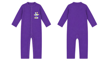 Sleeping Suit: Premium Cotton-Blend "Little Dino Mini" Purple Casual Essentials