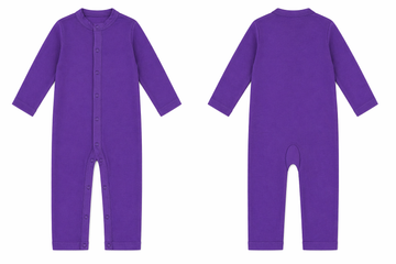 Sleeping Suit: Premium Cotton-Blend "Solid" Purple Casual Essentials