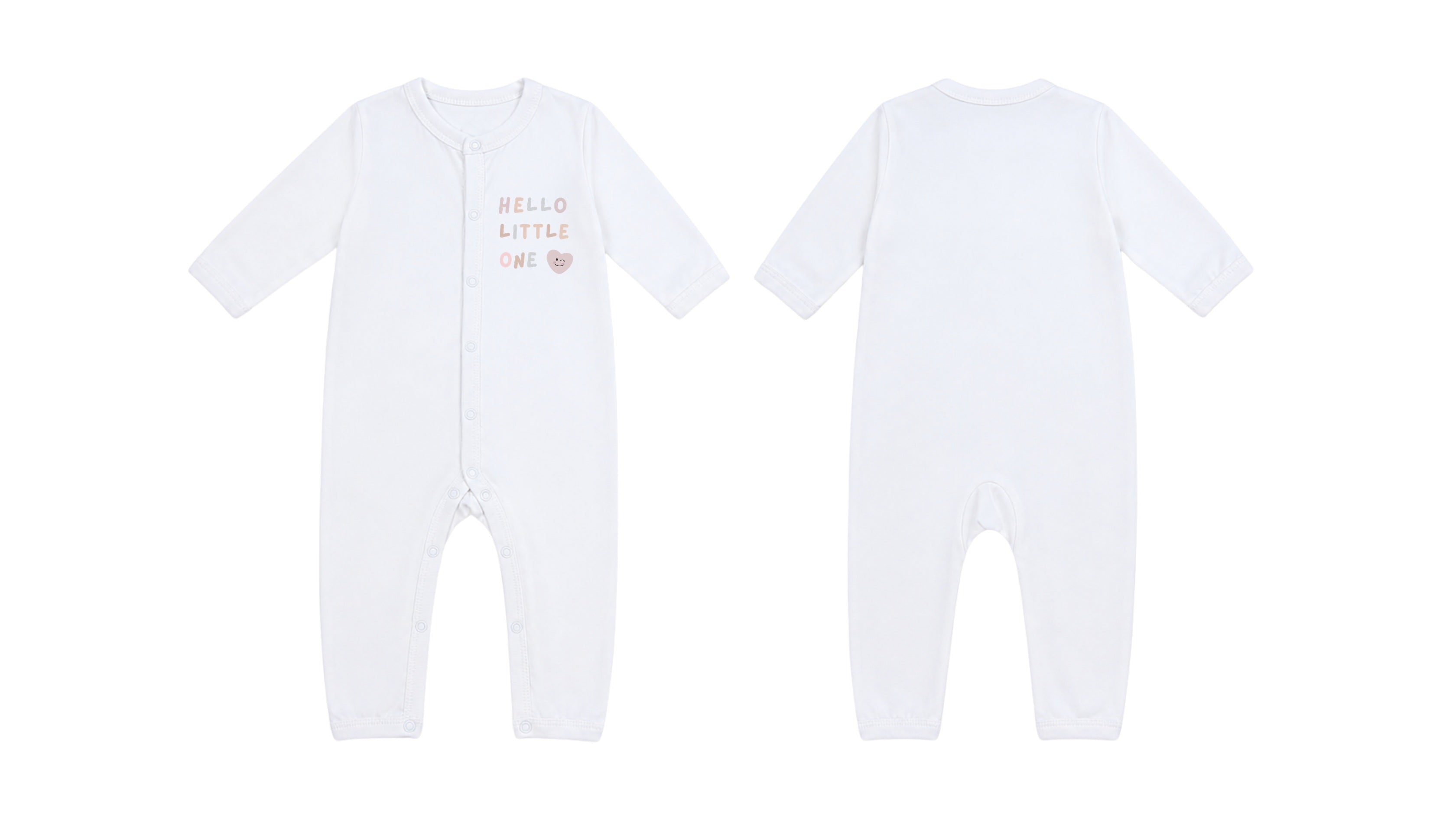 Sleeping Suit: Premium Cotton-Blend "Hello Little One" White Casual Essentials