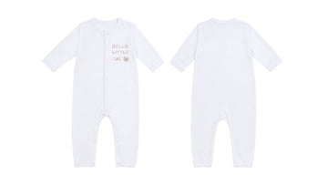 Sleeping Suit: Premium Cotton-Blend "Hello Little One" White Casual Essentials