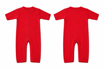 Sleeping Suit: Premium Cotton-Blend "Solid" Red Casual Essentials