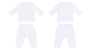 Jabla + Pajama: Premium Cotton-Blend "Bunny Ears" White Casual Essentials