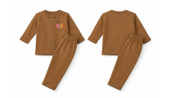 Jabla + Pajama: Premium Cotton-Blend "Lets Play" Caramel Casual Essentials