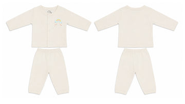 Jabla + Pajama: Premium Cotton-Blend "Blue Rainbow" Wood Ash Casual Essentials