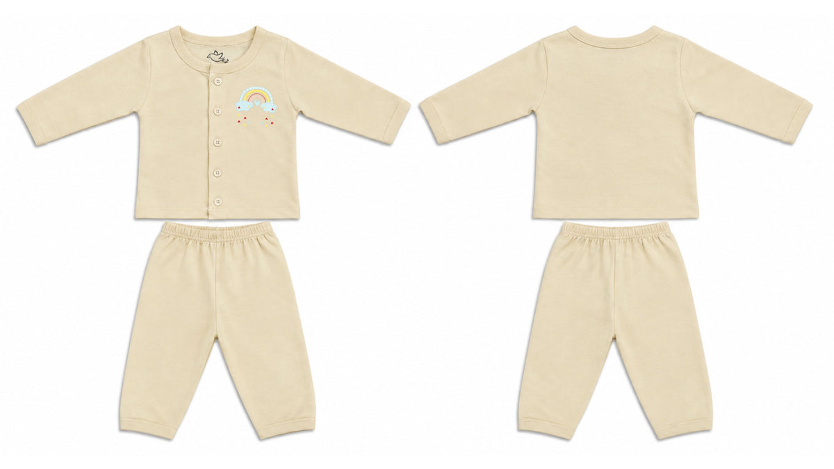 Jabla + Pajama: Premium Cotton-Blend "Blue Rainbow" Wood Ash Casual Essentials