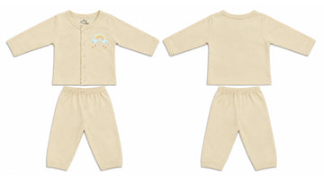 Jabla + Pajama: Premium Cotton-Blend "Blue Rainbow" Wood Ash Casual Essentials