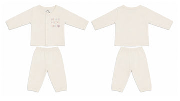 Jabla + Pajama: Premium Cotton-Blend "Hello Little One" Wood Ash Casual Essentials