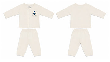 Jabla + Pajama: Premium Cotton-Blend "Space Plane" Wood Ash Casual Essentials