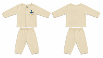 Jabla + Pajama: Premium Cotton-Blend "Space Plane" Wood Ash Casual Essentials