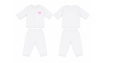 Jabla + Pajama: Premium Cotton-Blend "Pink Star" White Casual Essentials