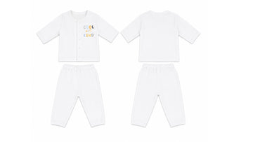 Jabla + Pajama: Premium Cotton-Blend "Cool And Kind" White Casual Essentials