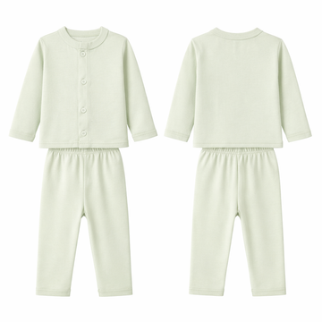 Jabla Pajama Set Light Green Soft Button Front