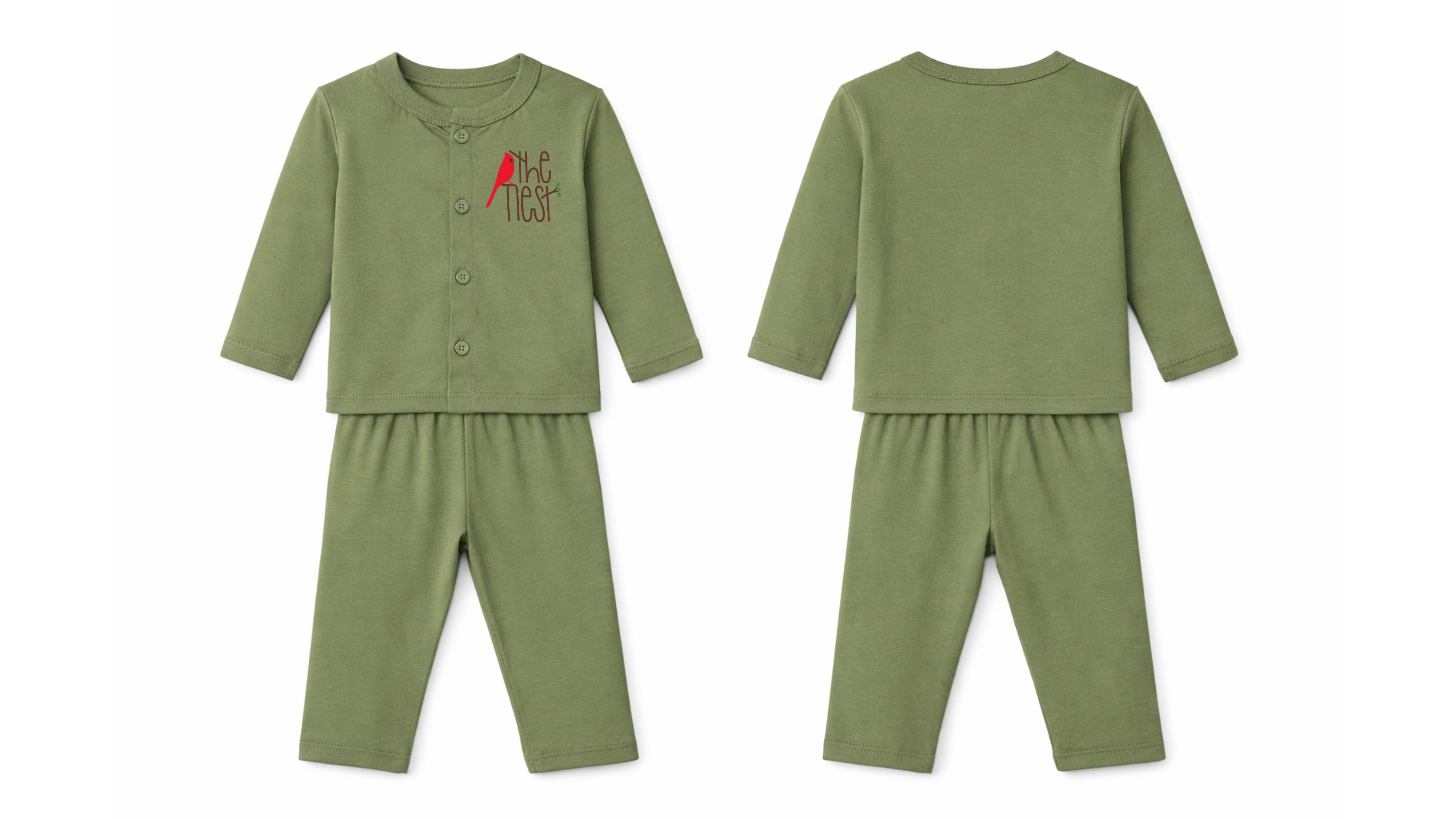 Jabla + Pajama: Premium Cotton-Blend "The Nest" Olive Green Casual Essentials