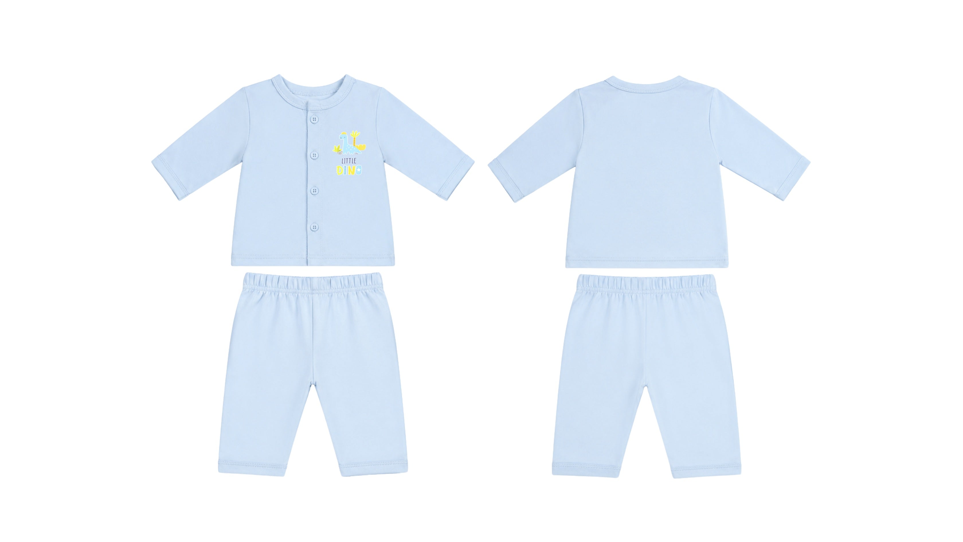 Jabla + Pajama: Premium Cotton-Blend "Little Dino Mini" Light Blue Casual Essentials