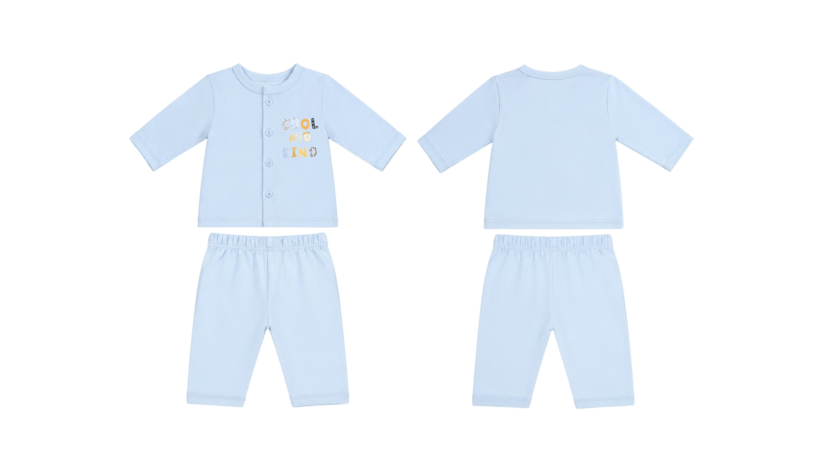 Jabla + Pajama: Premium Cotton-Blend "Cool And Kind" Light Blue Casual Essentials