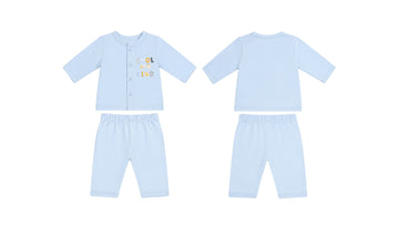 Jabla + Pajama: Premium Cotton-Blend "Cool And Kind" Light Blue Casual Essentials