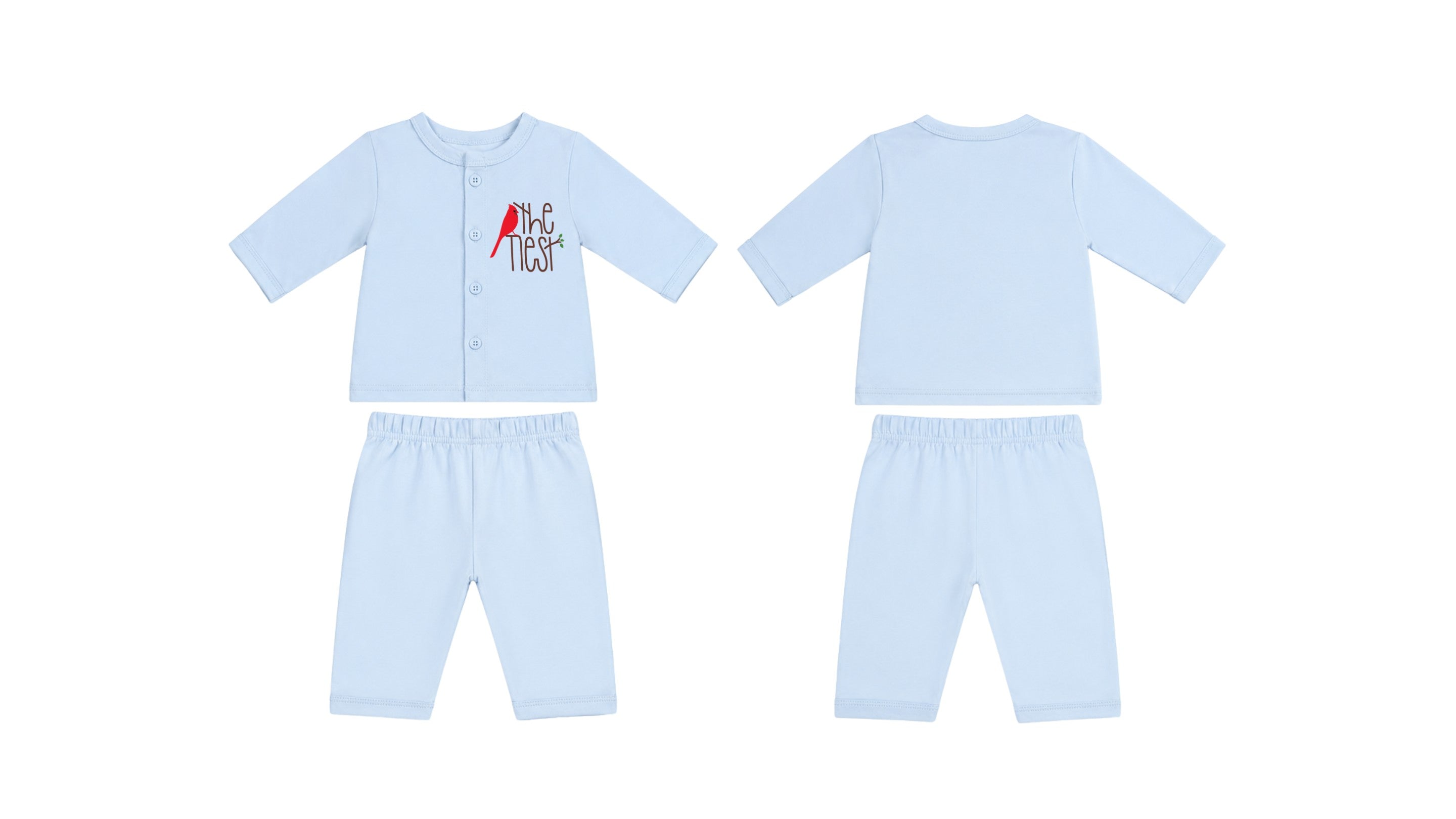Jabla + Pajama: Premium Cotton-Blend "The Nest" Light Blue Casual Essentials