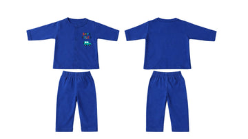 Jabla + Pajama: Premium Cotton-Blend "Boys Rules" Royal Blue Casual Essentials