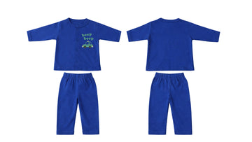 Jabla + Pajama: Premium Cotton-Blend "Beep Beep" Royal Blue Casual Essentials