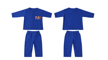 Jabla + Pajama: Premium Cotton-Blend "Lets Play" Royal Blue Casual Essentials