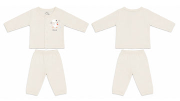 Jabla + Pajama: Premium Cotton-Blend "Hello Chick" Off-White Casual Essentials