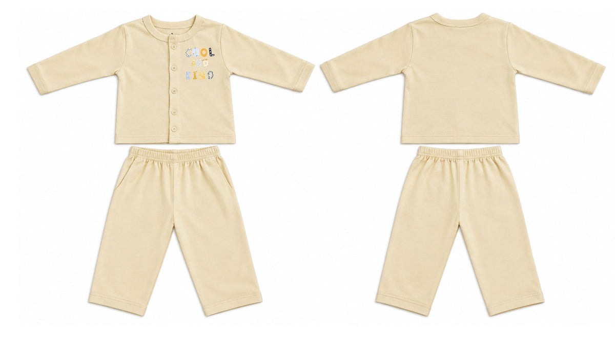 Jabla + Pajama: Premium Cotton-Blend "Cool And Kind" Off-White Casual Essentials