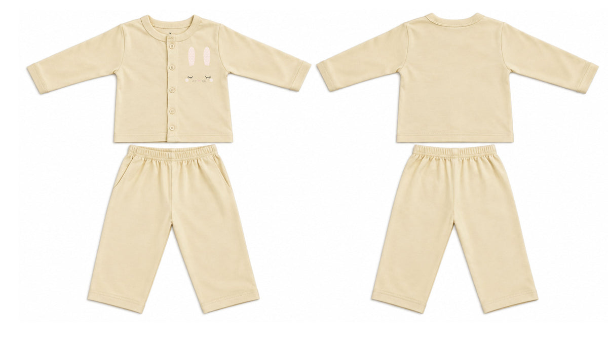 Jabla + Pajama: Premium Cotton-Blend "Bunny Ears" Off-White Casual Essentials