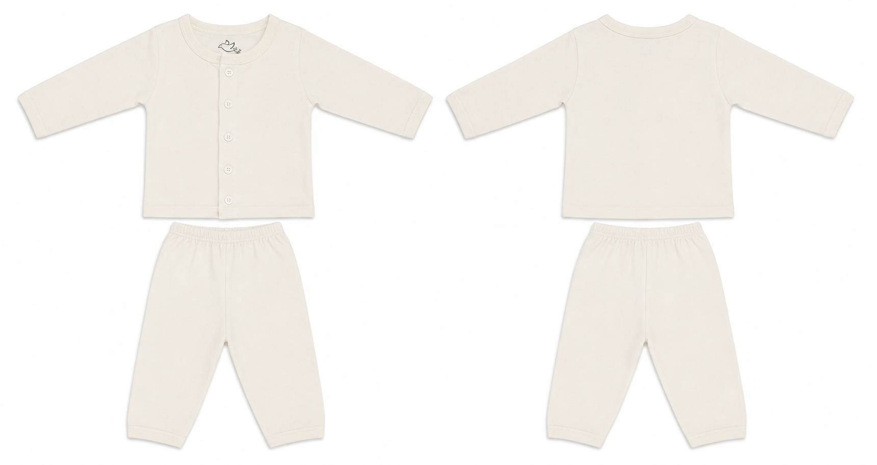 Jabla + Pajama: Premium Cotton-Blend "Solid" Off-White Casual Essentials