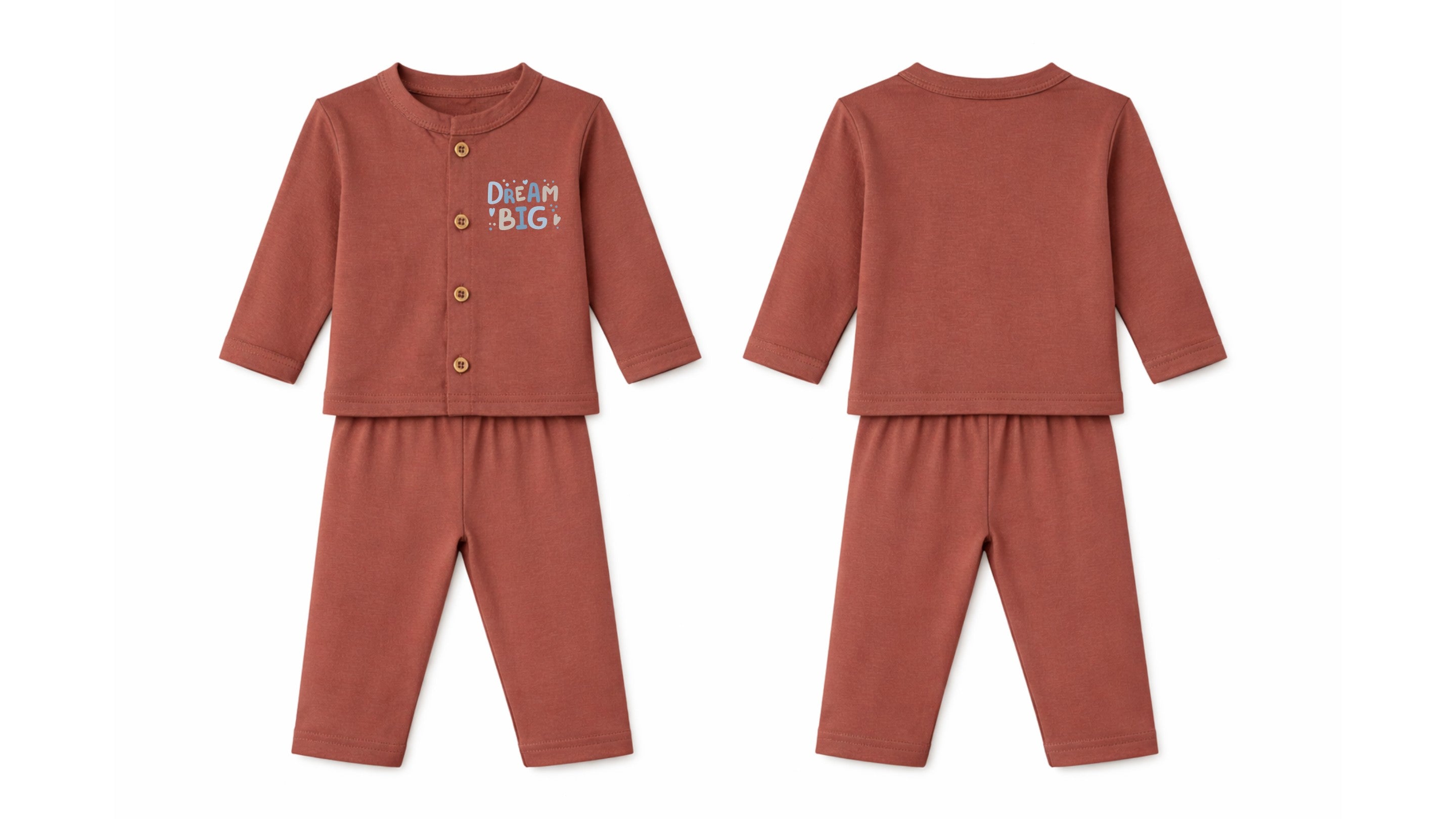 Jabla + Pajama: Premium Cotton-Blend "Dream Big" Rust Casual Essentials