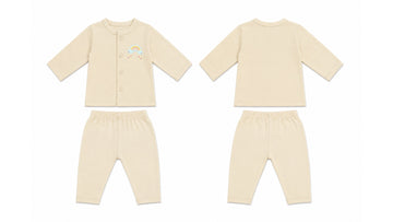 Jabla + Pajama: Premium Cotton-Blend "Blue Rainbow" Beige Casual Essentials