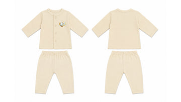 Jabla + Pajama: Premium Cotton-Blend "Wooden Plane" Beige Casual Essentials