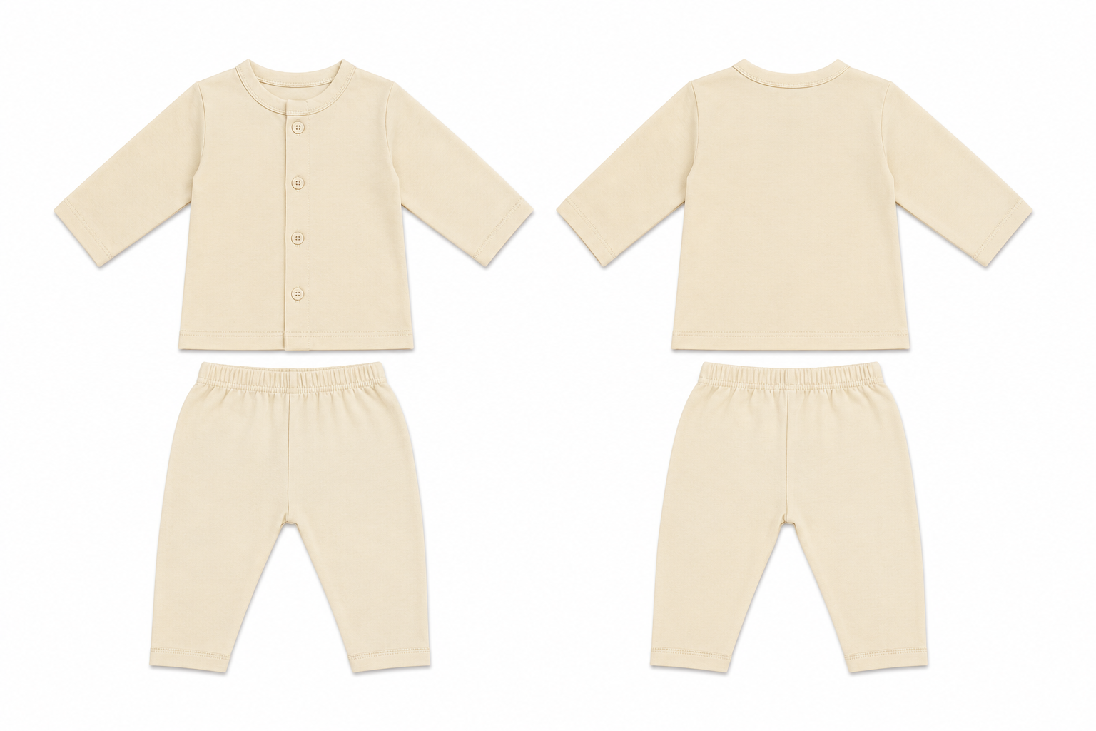 Jabla + Pajama: Premium Cotton-Blend "Solid" Beige Casual Essentials