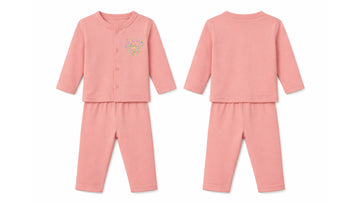 Jabla + Pajama: Premium Cotton-Blend "Flower Hearts Mini" Pink Casual Essentials