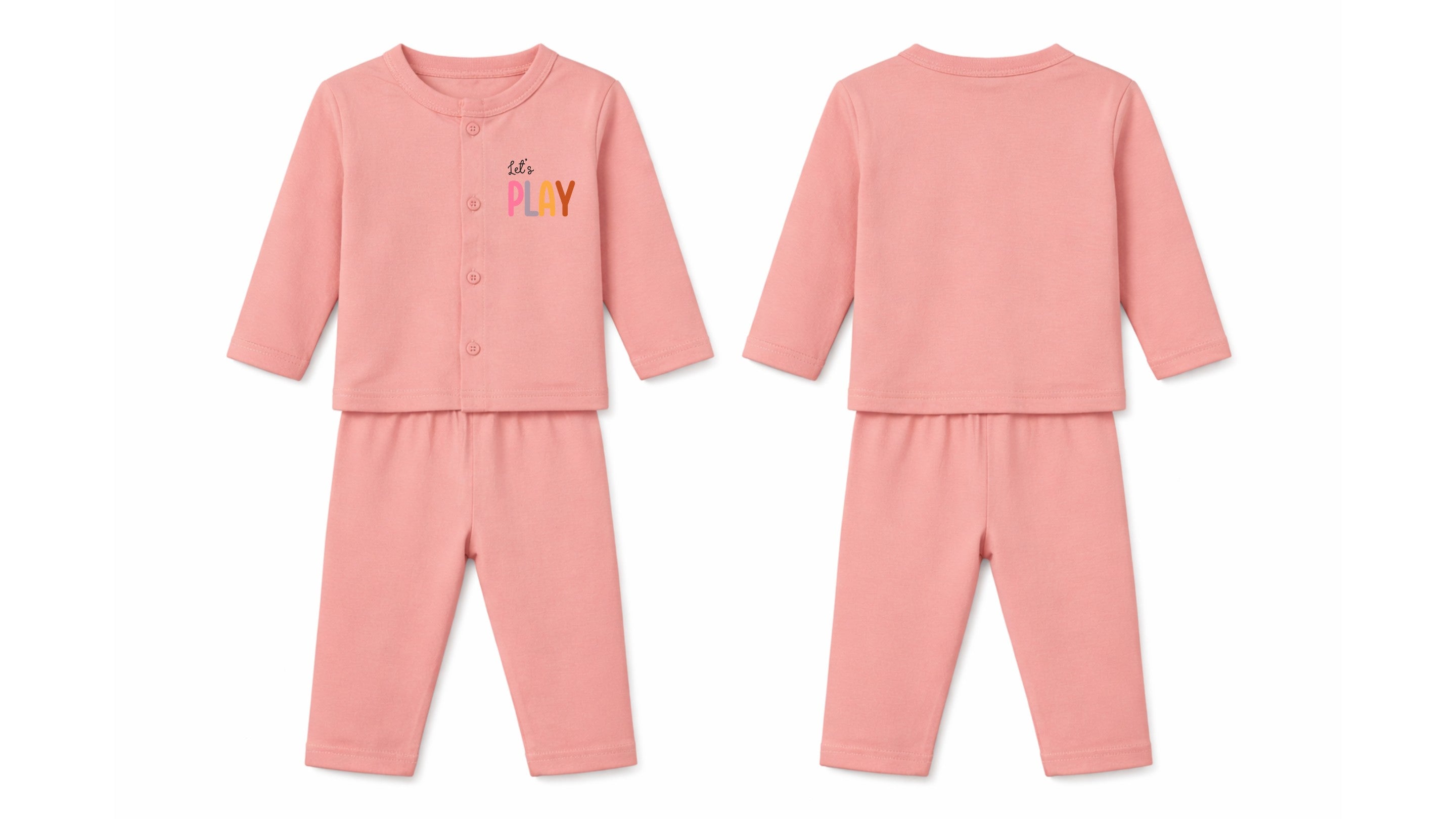 Jabla + Pajama: Premium Cotton-Blend "Lets Play" Pink Casual Essentials