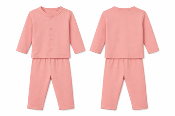 Jabla Pajama Set Peach Pink Soft Button Front