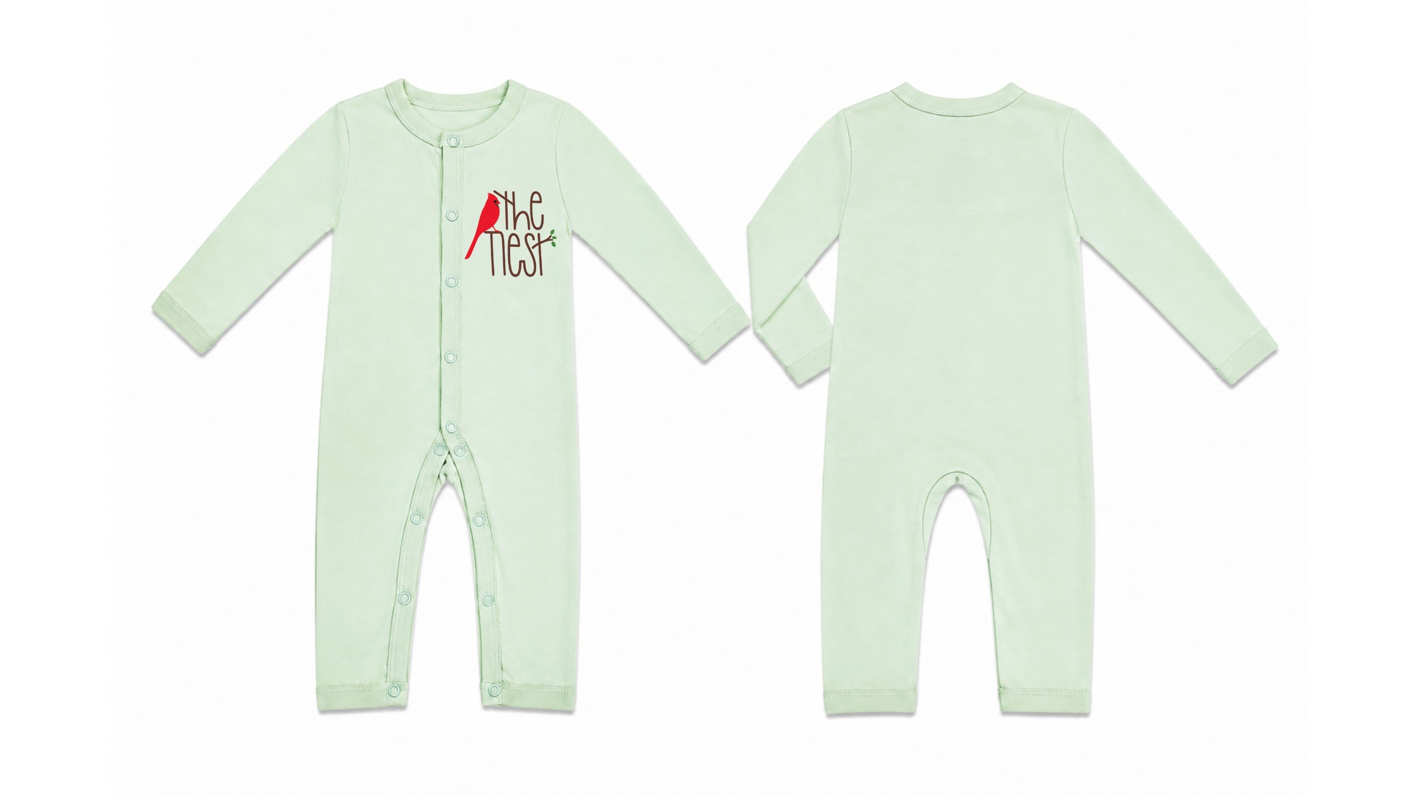 Sleeping Suit: Premium Cotton-Blend "The Nest" Mint Green Casual Essentials