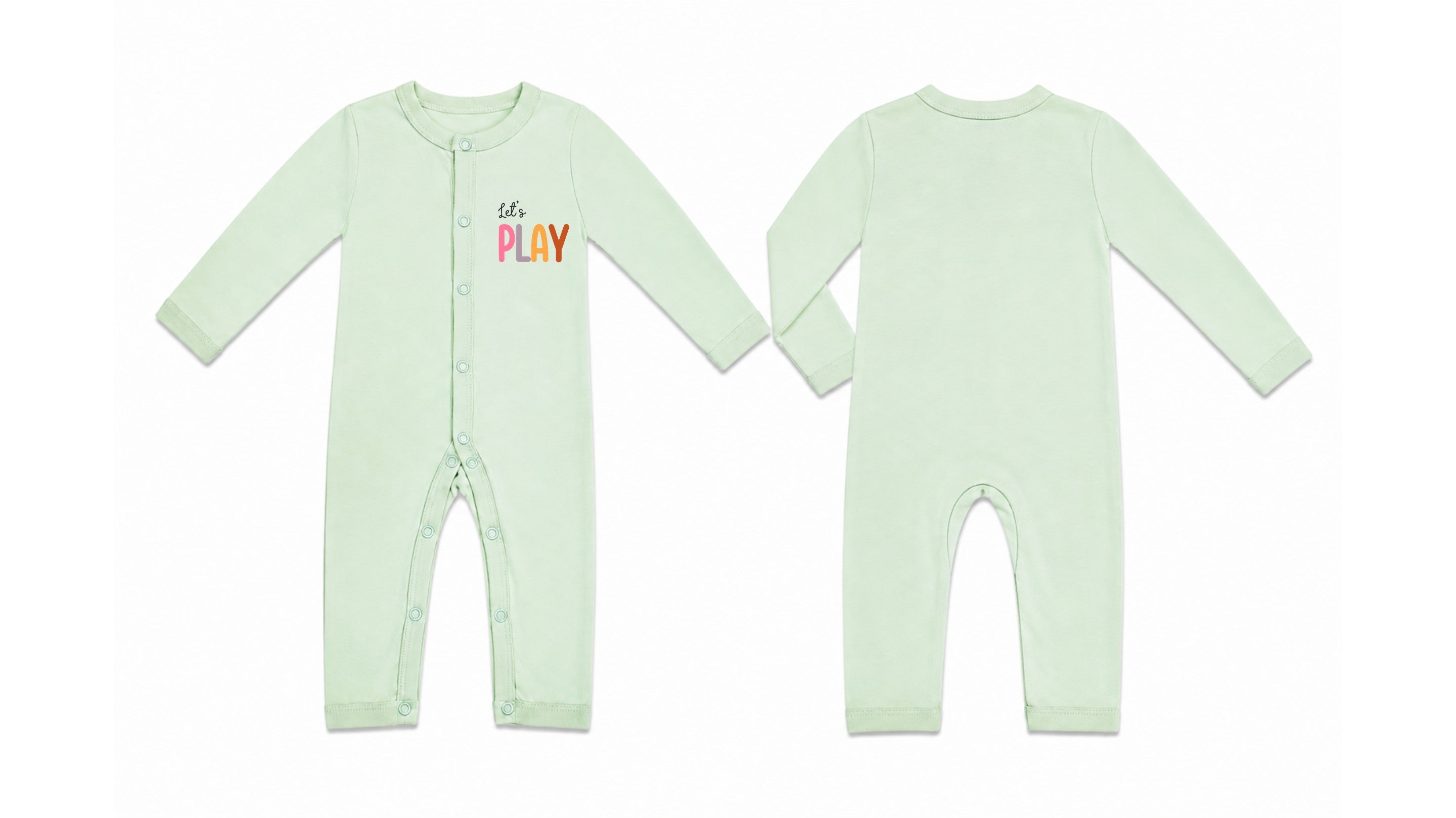 Sleeping Suit: Premium Cotton-Blend "Lets Play" Mint Green Casual Essentials