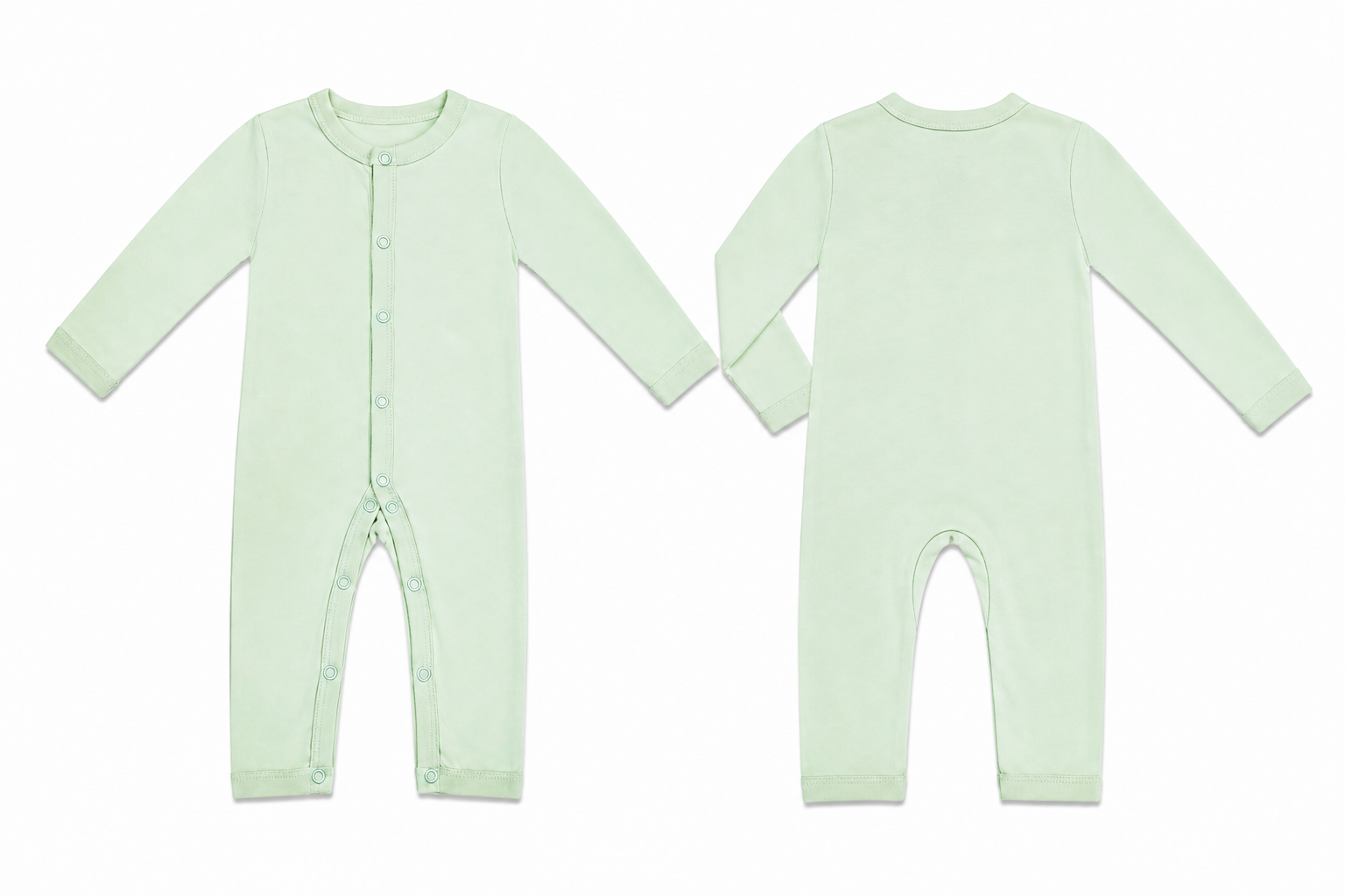 Sleeping Suit: Premium Cotton-Blend "Solid" Mint Green Casual Essentials